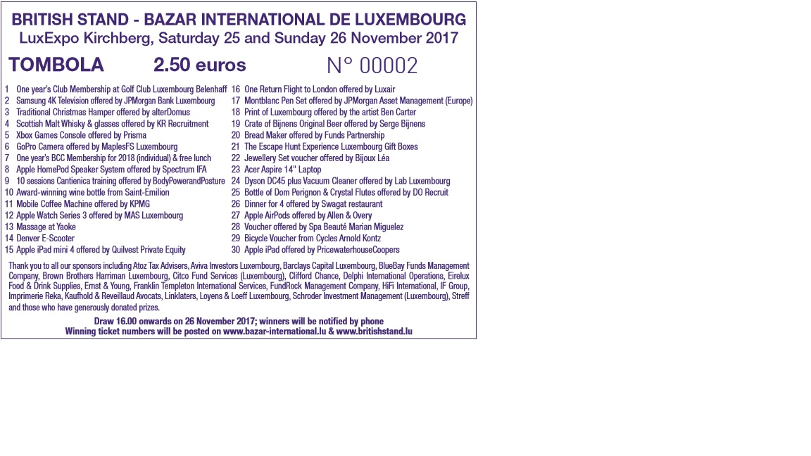 2017 ticket the british stand of the international bazar